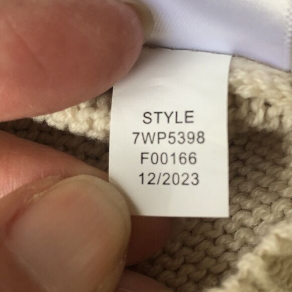 Lucky Brand Women’s Crochet Sweater Vest Beige / Ivory Small NWT - Picture 12 of 14